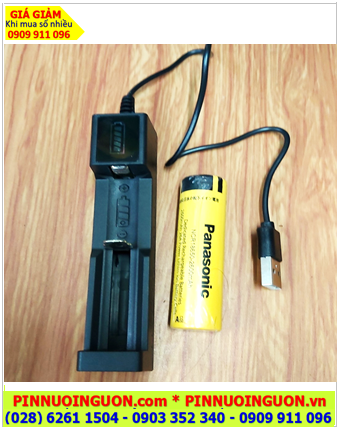 Bộ sạc Pin 18650 TLP-USB1U Kèm 1 pin sạc NCR18650 3.7v 2600mAh /Máy sạc cổng USB |CÒN HÀNG